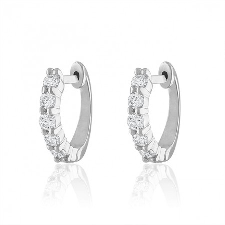 white gold Prong Set Diamond Huggies
