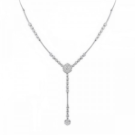 Diamond Cluster Lariat Necklace