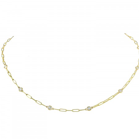 Paper Clip Diamonds By The Yard Necklace full