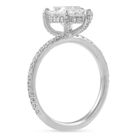Pear Shape Lab Diamond Pave Engagement Ring top