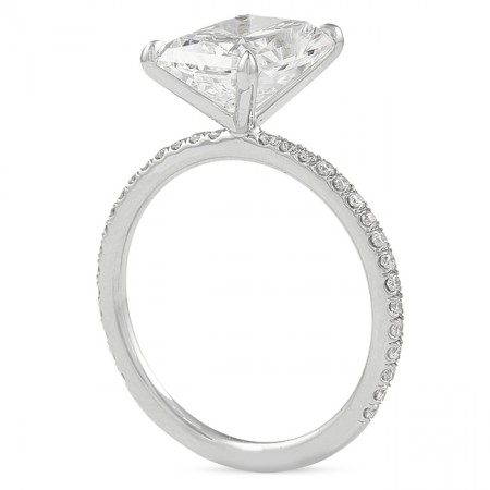 3.06 carat Lab Grown Radiant Cut Diamond Engagement Ring top