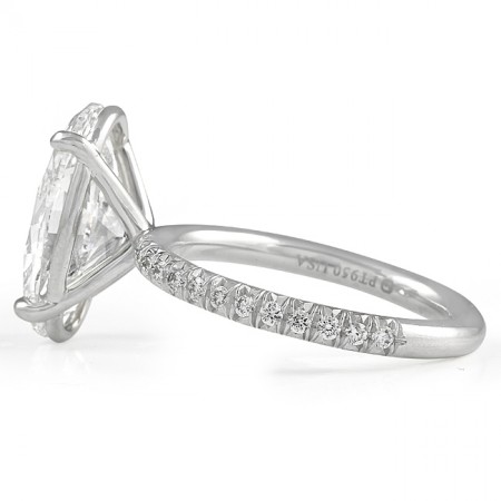 4.01 carat Oval Diamond Engagement Ring flat