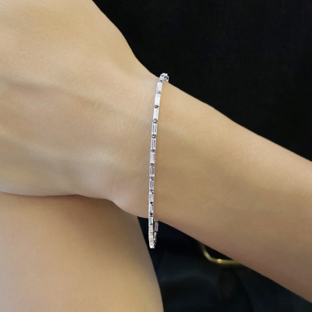 2.75 carat Baguette Lab Diamond East-West Tennis Bracelet