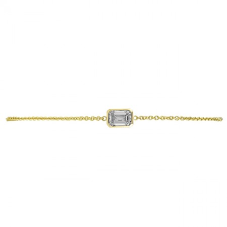 Bezel Set Lab Diamond Emerald Cut Bracelet yg