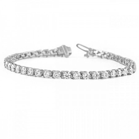 6.60 carat Lab Grown Diamond Yellow Gold Tennis Bracelet flat