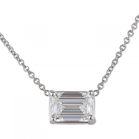 2.05 carat Emerald Cut Lab Diamond East-West Pendant