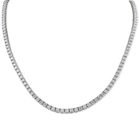 12.59 carat TW Lab Diamond Four Prong Tennis Necklace full