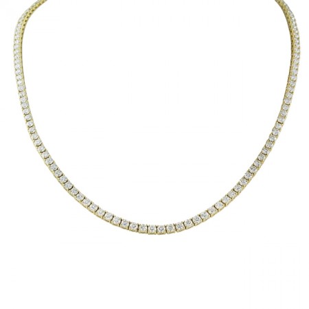 10 carat Round Lab Diamond Tennis Necklace with Chain front