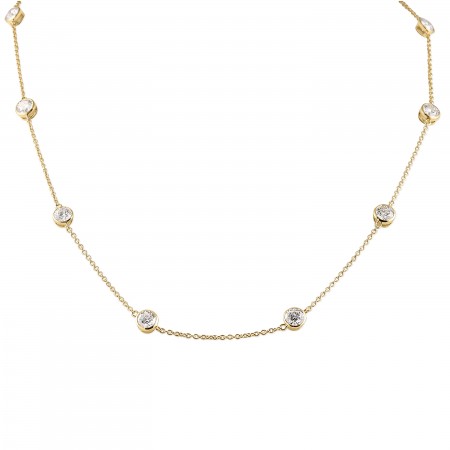 3 carat Round Lab Diamond Bezel by The Yard Necklace yg