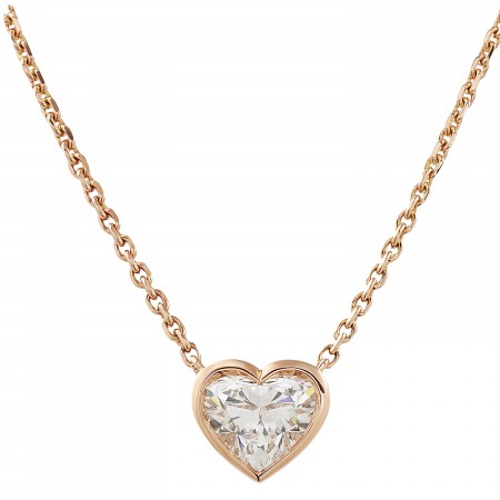 1.6 carat Heart Shape Lab Diamond Bezel Pendant front