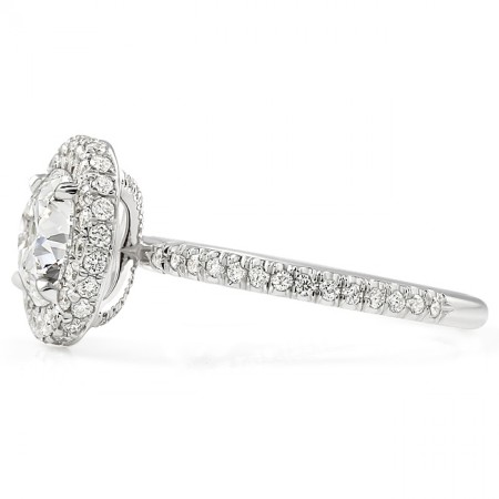 1.5ct Round Lab Grown Diamond Halo Ring top