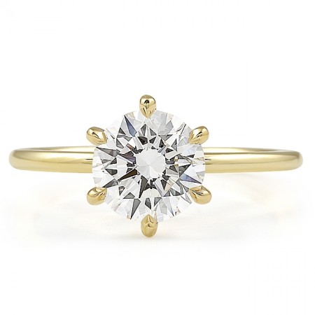 1.73 carat Round Lab Diamond Solitaire Super Slim Ring top