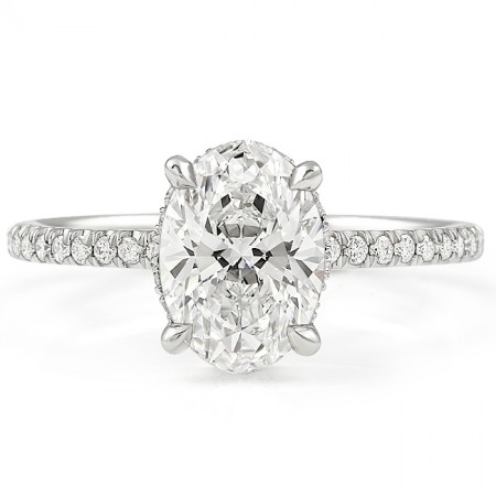 1.75ct Oval Lab Diamond Signature Wrap Engagement Ring top