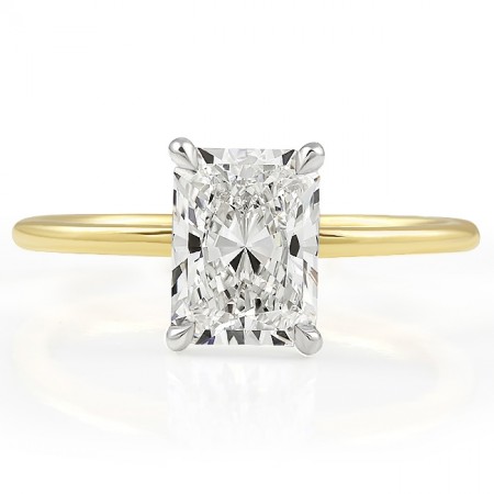 1.71 carat Radiant Cut Lab Grown Diamond Solitaire Ring top