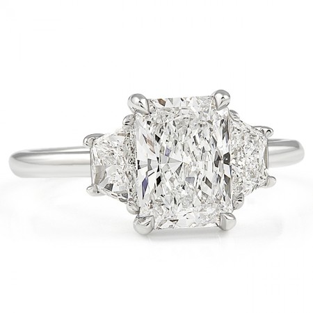 1.68ct Lab Grown Radiant Cut Diamond Three-Stone Engagement Ring 1