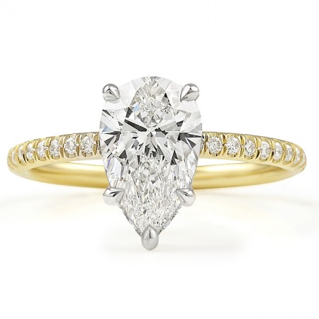 1.55ct Pear Shape Lab Diamond Signature Wrap Ring front