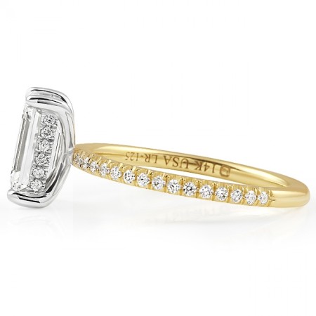 1.52ct Emerald Cut Lab Diamond Super Slim Engagement Ring top