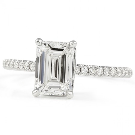 1.57ct Emerald Cut Lab Diamond Engagement Ring top