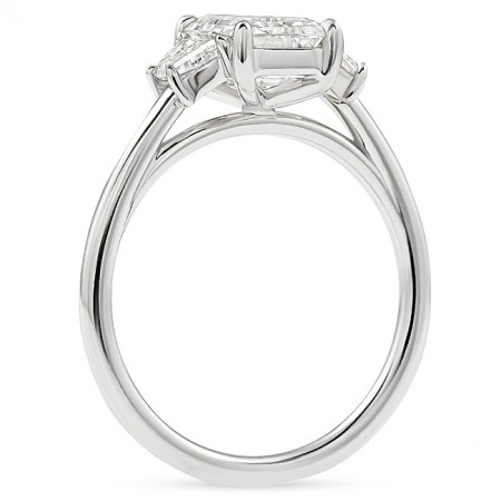 1.61ct Emerald Cut Lab Diamond Three-Stone Engagement Ring top