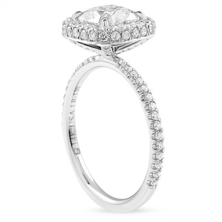 1.53ct Cushion Cut Lab Diamond Halo Engagement Ring top