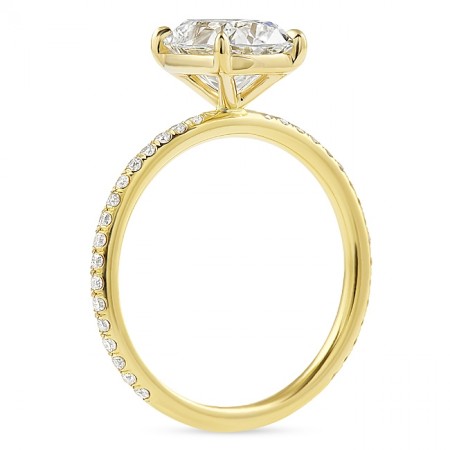 1.82ct Antique Cushion YG Pave Engagement Ring top