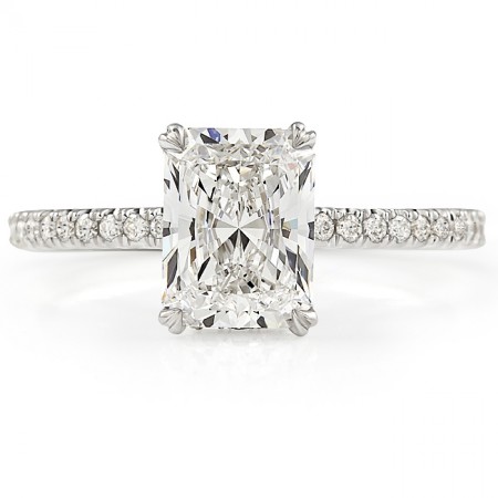 1.54ct Radiant Cut Lab Diamond Signature Wrap Ring top