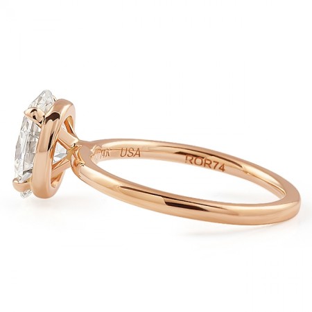 1.73ct Oval Lab Diamond Rose Gold Solitaire Ring top