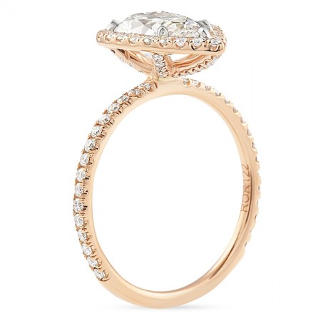 1.50ct Lab-Grown Pear Shape Diamond Halo Ring top