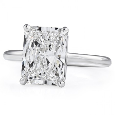3.09 carat Radiant Cut Lab Diamond Invisible Gallery™ Ring flat