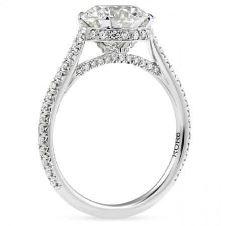 2.02ct Round Lab Diamond Cathedral Engagement Ring flat