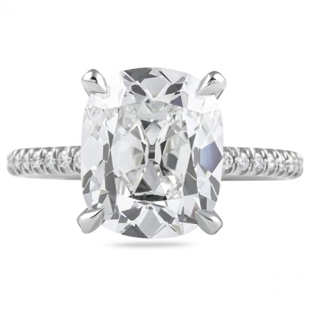 4.56 carat Antique Cushion Lab Diamond Engagement Ring flat