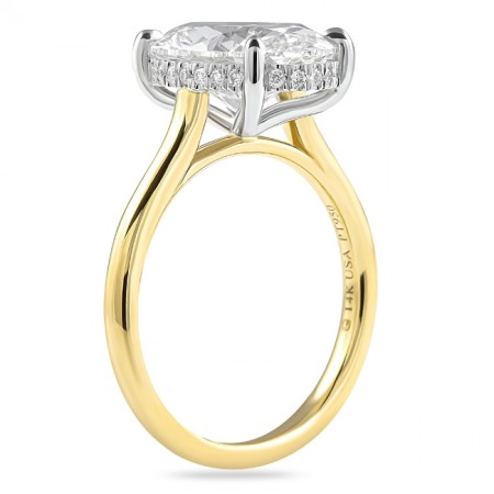 4.06 carat Oval Lab Diamond Two-Tone Solitaire Engagement Ring flat