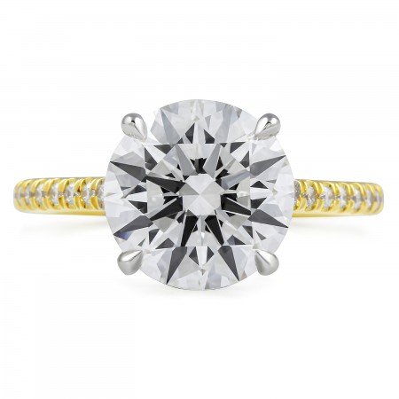 3.31 carat Round Lab Diamond Signature Wrap Ring flat