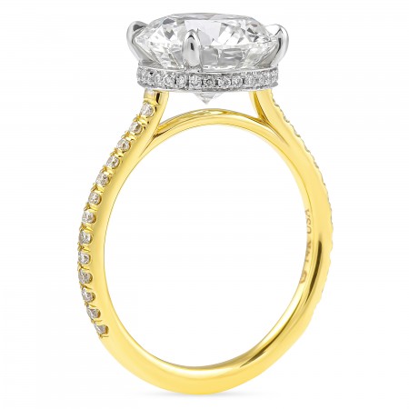 3.31 carat Round Lab Diamond Signature Wrap Ring flat