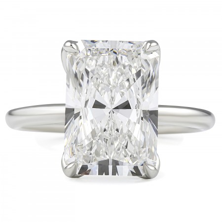 5.12 carat Radiant Cut Lab Diamond Solitaire Engagement Ring detailing