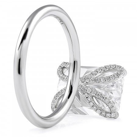 5.12 carat Radiant Cut Lab Diamond Solitaire Engagement Ring detailing