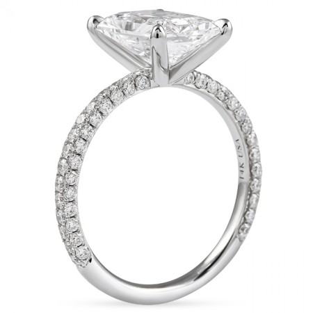 3.03 carat Radiant Lab Diamond Three Row Band Ring flat