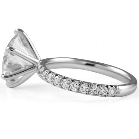 4.23 carat Round Lab Diamond Six Prong Engagement Ring flat