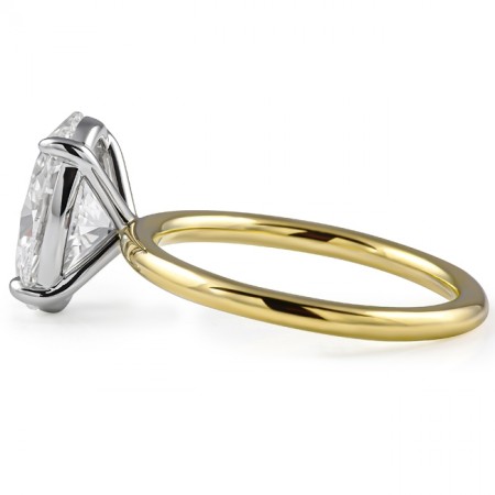 2.85 carat Oval Lab Diamond Two-Tone Solitaire Engagement Ring flat