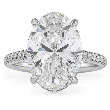 6.53 carat Oval Lab Diamond Signature Wrap Engagement Ring flat