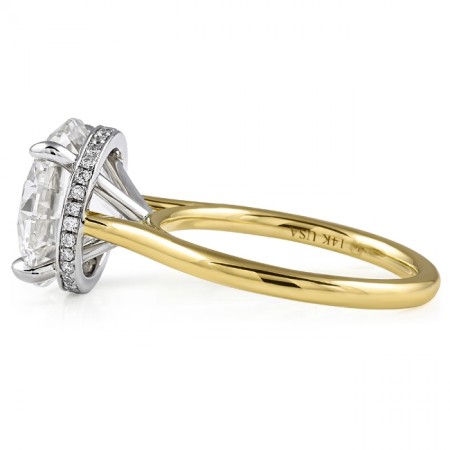 5.15 carat Round Lab Diamond Solitaire Engagement Ring flat