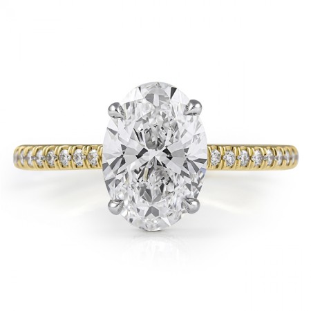 2.00 carat Oval Lab Diamond Invisible Gallery™ Ring flat