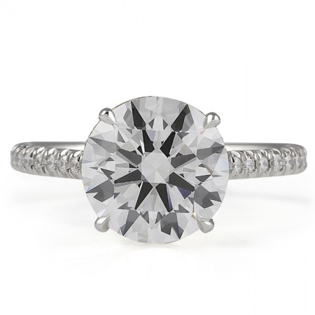 2.42 carat Round Lab Diamond Signature Wrap Engagement Ring flat