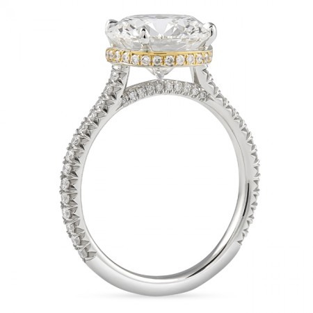 2.42 carat Round Lab Diamond Signature Wrap Engagement Ring flat