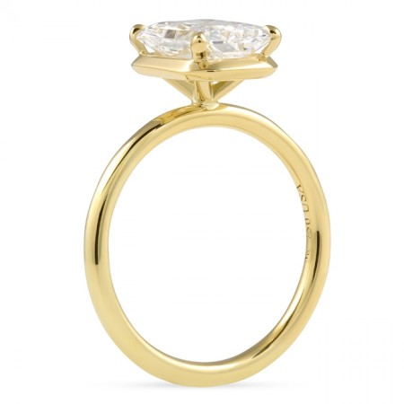 2.24 carat Radiant Cut Lab Diamond Solitaire Hidden Halo™ Ring flat