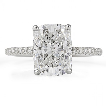 3.11 carat Cushion Cut Lab Diamond Signature Wrap Lotus Ring side