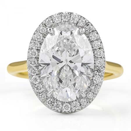 3.71 carat Oval Lab Diamond Halo Ring flat