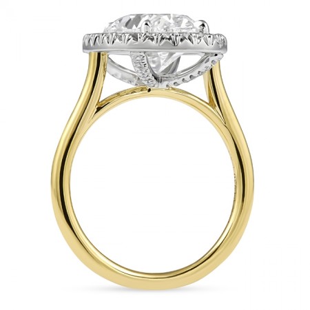 3.71 carat Oval Lab Diamond Halo Ring flat