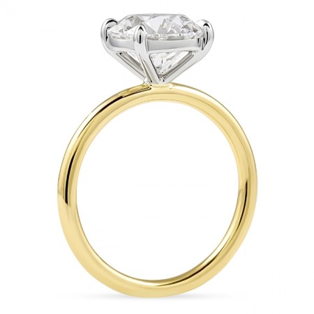 2.70 carat Round Lab Diamond Two-Tone Solitaire Ring flat