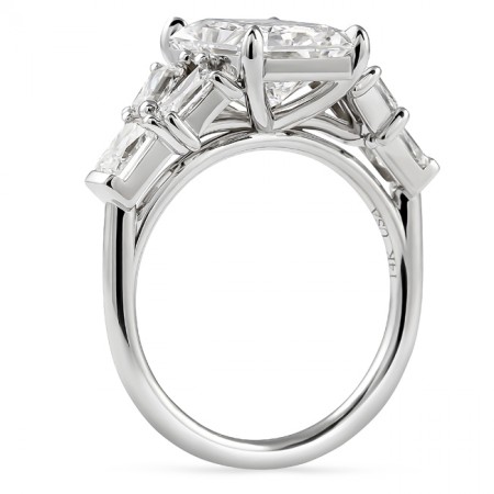 3.58 carat Radiant Cut Lab Diamond Split 7 Stone Ring flat